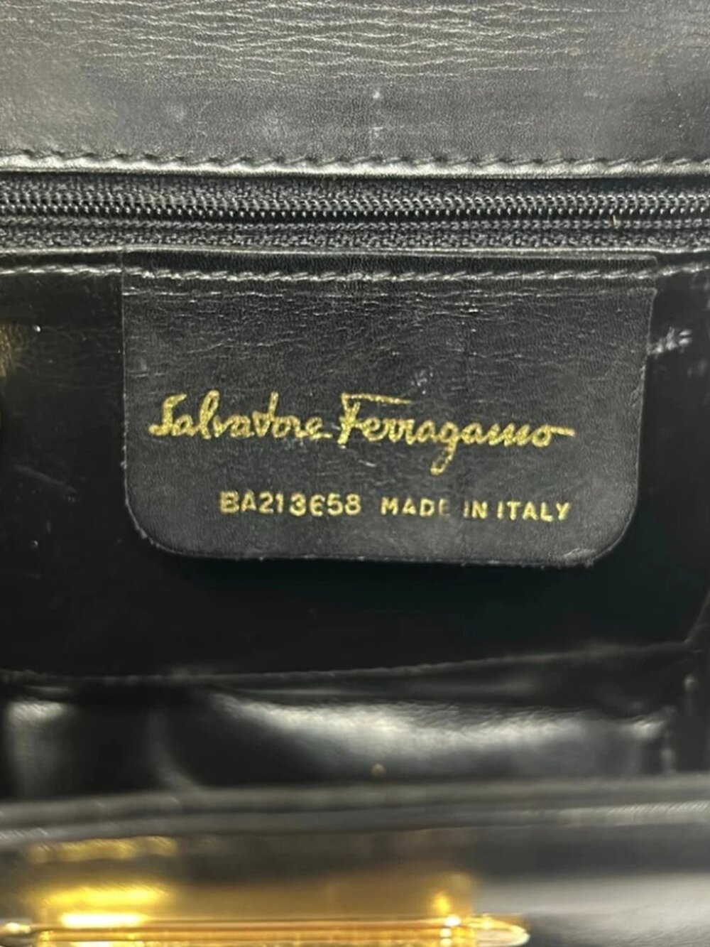 Salvatore Ferragamo Gancini Black Leather Shoulder Bag - Picture 8 of 9